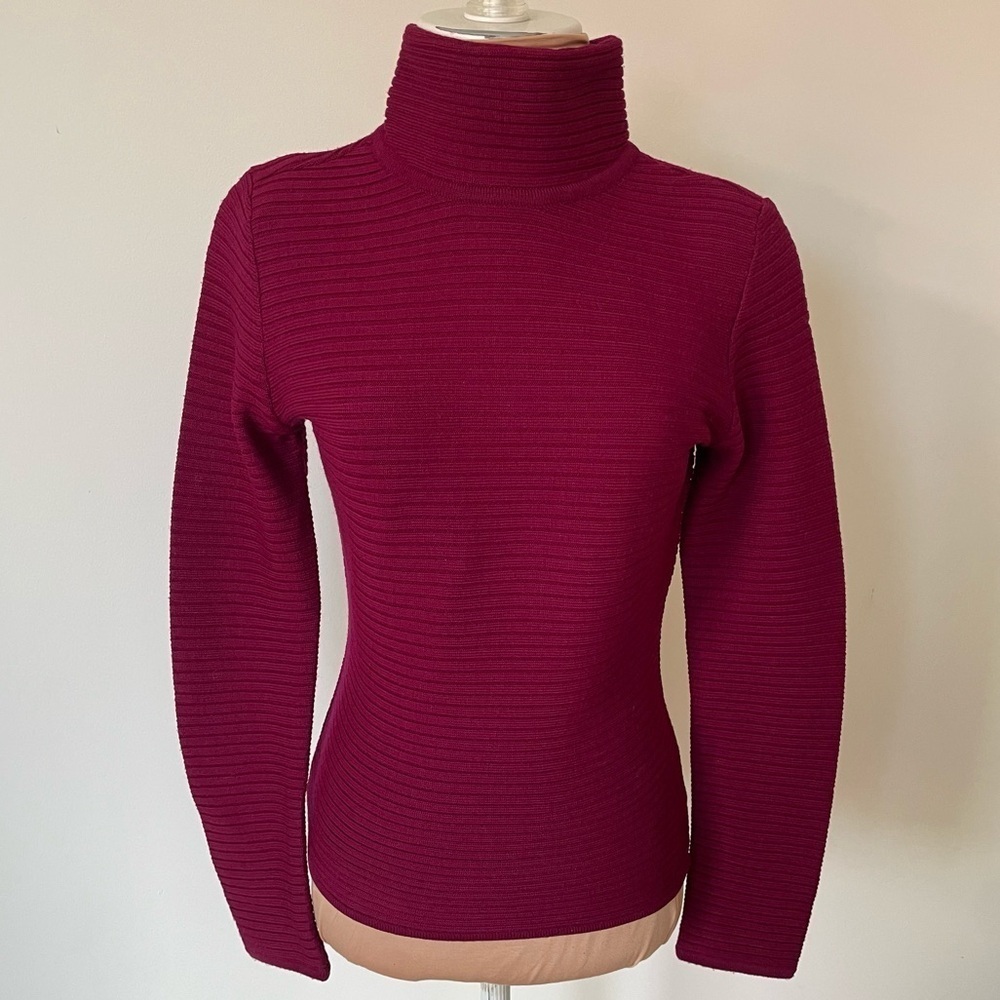 Donna Karan Burgundy Turtleneck Sweater